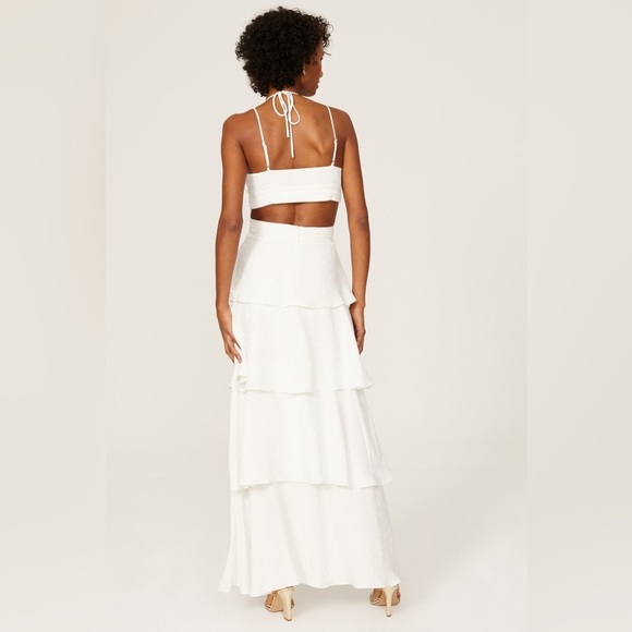 NEW w/TAGS REVOLVE LINE & DOT White Sonia Tiered Maxi Dress Size Large - Picture 7 of 13